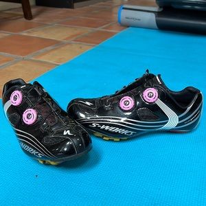 Specialized S-Works Road Shoes Gently Used custom pink Boa dials.